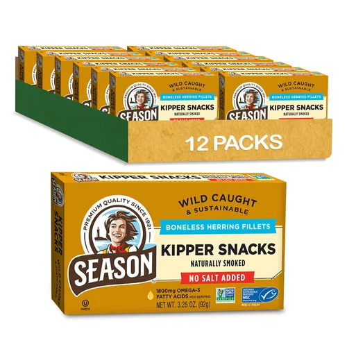 Vista 11 de Season Peppered Kipper Snacks – Filetes de arenque deshuesados, ahumados naturalmente, capturados en la naturaleza, aperitivos keto, sin OMG