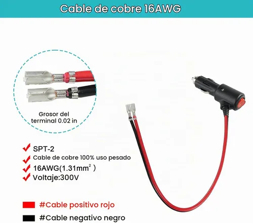 Vista 6 de SPARKING - Encendedor de cigarrillos de repuesto de 12 voltios con enchufe macho - Encendedor de 1 pie, 12 voltios y 15 amperios con interruptor