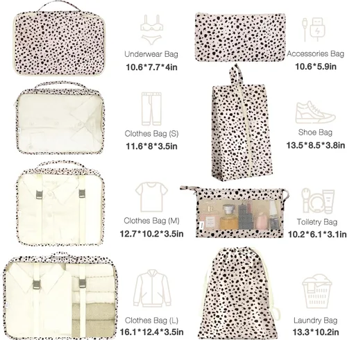 Vista 2 de Cubos de embalaje para maletas, cubos de embalaje con bolsa de zapatos, bolsa de cosméticos, bolsa de ropa, bolsas de accesorios, cubos de embalaje