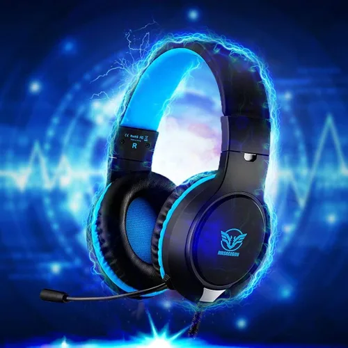 Vista 6 de Auriculares para juegos para Nintendo Switch, Xbox One, PS4, PS5, sonido envolvente de graves y cancelación de ruido con micrófono flexible