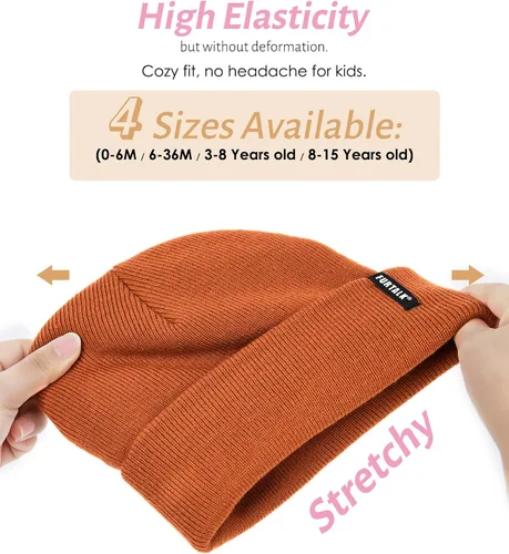 Vista 3 de FURTALK - Gorro tejido de invierno para niños y niñas gorros de punto