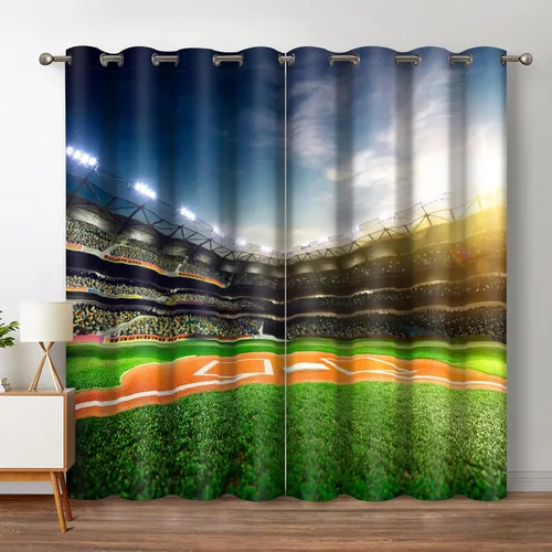 Vista 13 de Jekeno Cortinas opacas con palmeras oceánicas, playa, cielo, sol, decoración de paisaje marino para dormitorio, sala de estar, cortinas de ventana