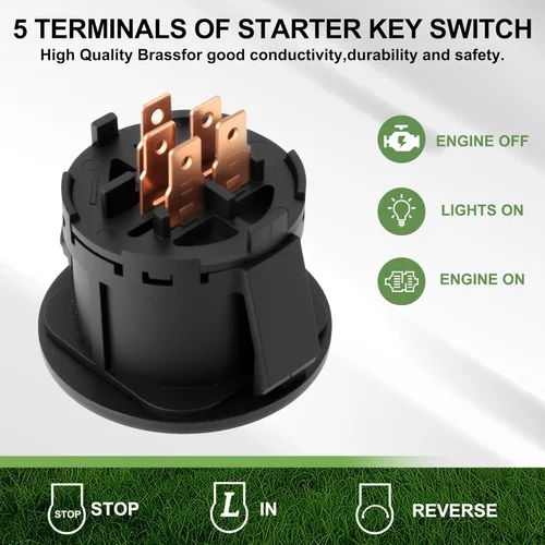 Vista 5 de Cortacésped Tractor Interruptor de encendido 5 terminales Se adapta a MTD Craftsman Ariens Bad Boy Bolens Huskee Chopper Murray Sabre Scotts Yard
