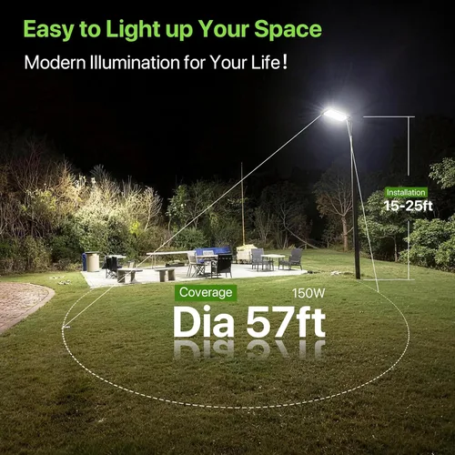 Vista 7 de Glitgate Luz LED de estacionamiento de 150 W, 22500 lm, 5000 K, montaje deslizante, iluminación de área de calle con fotocélula del atardecer al