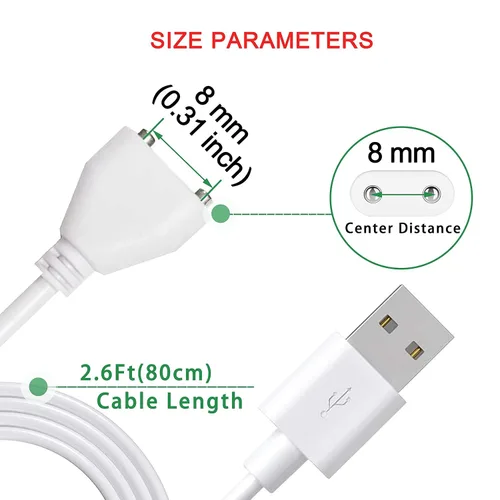Vista 5 de Cable de carga magnético USB de repuesto para varita masajeador juguetes recargables (0.31 pulgadas)