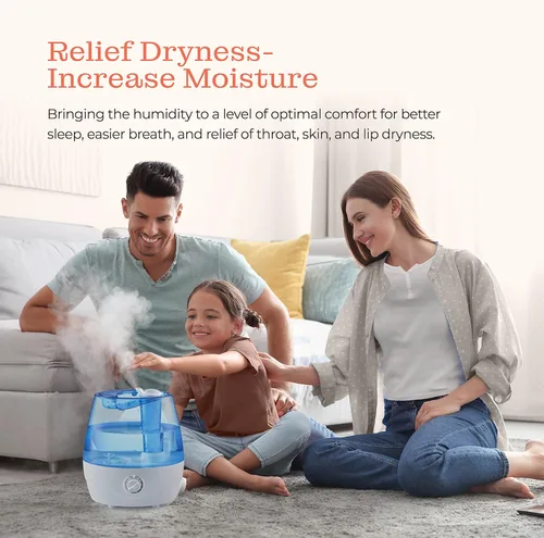 Vista 9 de Humidificadores de Niebla Fría para Dormitorio - Depósito de Agua de 2.2L, para Bebé, Oficina, Vaporizador de Aire Ultrasónico Silencioso, Nivel