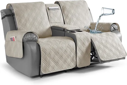Vista 20 de TAOCOCO - Funda impermeable para sofá biplaza reclinable con consola central, 2 plazas