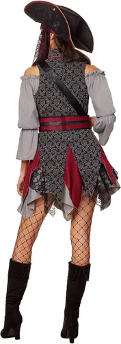 Vista 2 de Spirit Halloween Disfraz de pirata de Castaway para adultos, colección de la firma Cosplay pirata Halloween clásico