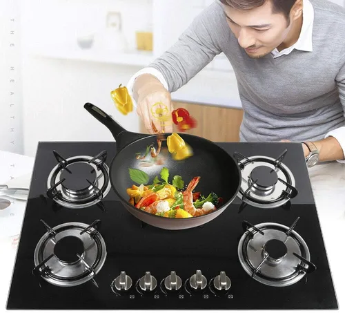 Vista 11 de Estufa de gas Gas Gas GLPG, Quemador de estufa de vidrio templado, 4 quemadores, parrilla de gas integrada (4 quemadores, 23 x 20 pulgadas)