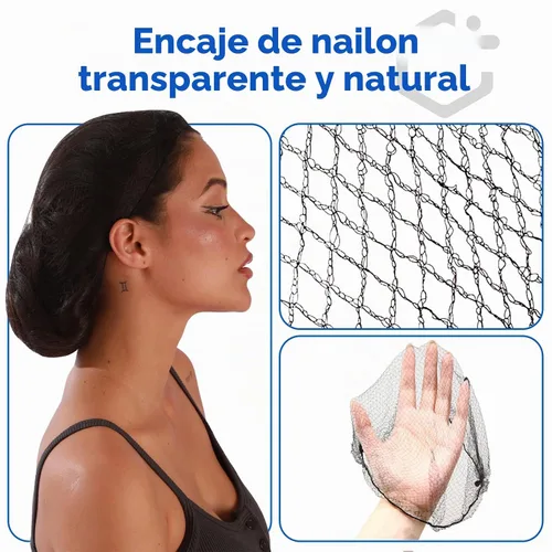 Vista 4 de Smilco - Paquete de 100 redes de pelo de nailon negro de 26 pulgadas para trabajadores de servicio de alimentos Malla de nailon transpirable