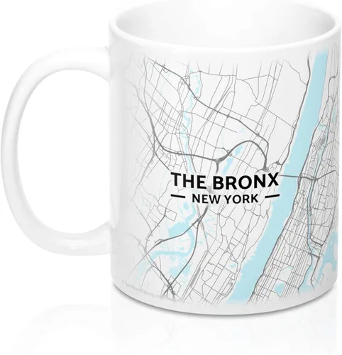 Vista 3 de The Bronx, New York NY Map Taza (11 oz)