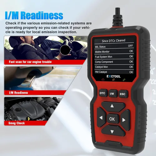 Vista 4 de Herramienta de diagnóstico del escáner OBD2 del coche, lector de código de luz del motor de verificación del vehículo con restablecimiento, datos