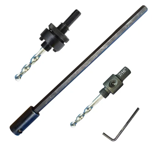 Vista 5 de Kit de extensión y eje de sierra perforadora de 7/16 pulgadas: 2 ejes hexagonales de 1/2 pulgadas y extensión de 12 pulgadas para sierras