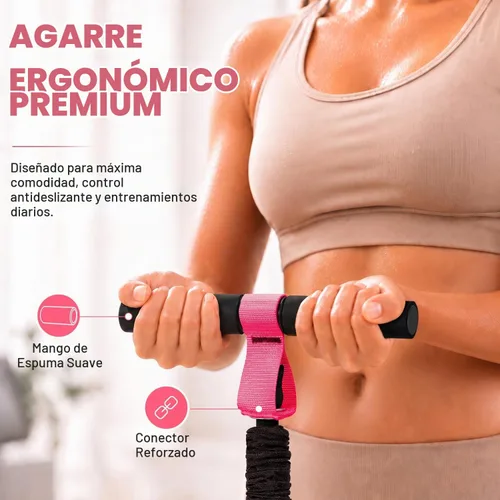 Vista 4 de Banda de resistencia de pedal con asa, tubos de látex gruesos duraderos mejorados y pedal de tela de espuma suave, equipo de ejercicio