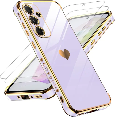 Vista 80 de LeYi Funda para Motorola-G 2025: Love Heart Plating Luxury, Negro
