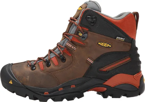 Vista 2 de KEEN Utility Botas de trabajo impermeables Pittsburgh de 6" con punta suave para hombre, marrón cascade/marrón Bombay