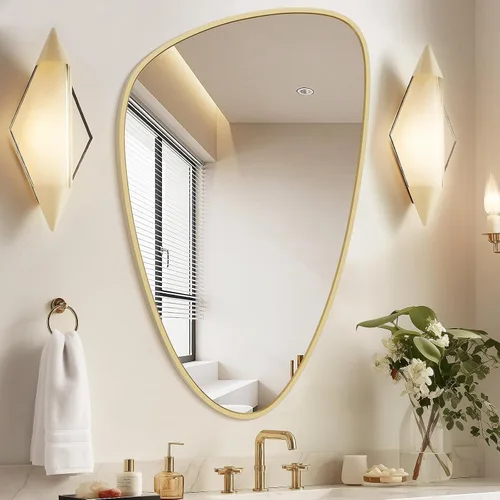Vista 15 de WallBeyond Espejo asimétrico, espejo de pared irregular, espejos de pared decorativos para dormitorio, sala de estar, entrada, pasillo, espejo