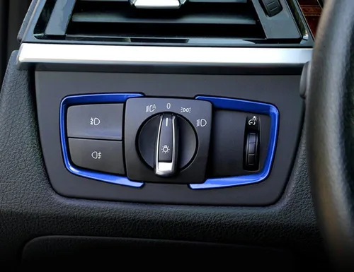 Vista 5 de iJDMTOY 2 interruptores de luz azul que rodean los adornos decorativos compatibles con BMW 2 3 4 Series X5 X6 (F22 F30 F31 F32 F33 F15 F16)