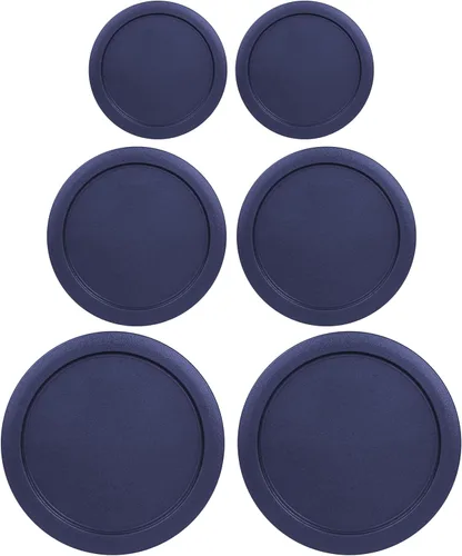 Vista 5 de Tapas de Repuesto para Contenedores Pyrex Redondos de Vidrio para Alimentos de Plástico (2) 2-Tazas (2) 4-Tazas (2) 7-Tazas (Fucsia)