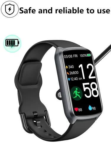 Vista 3 de [Paquete de 2] para Amzhero D26 Fitness Tracker Smartwatch Cable de carga USB magnético, cargador de cable de 2 pines para reloj inteligente.