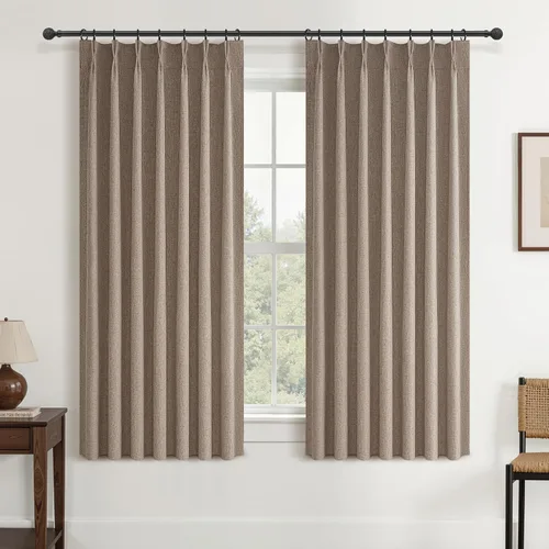 Vista 45 de Cortinas y Drapeados Modernos con Pliegues Pellizco Rosa Bebé de 84 Pulgadas de Largo, Juego de 2 Paneles para Sala de Estar, Cortina de Ventana