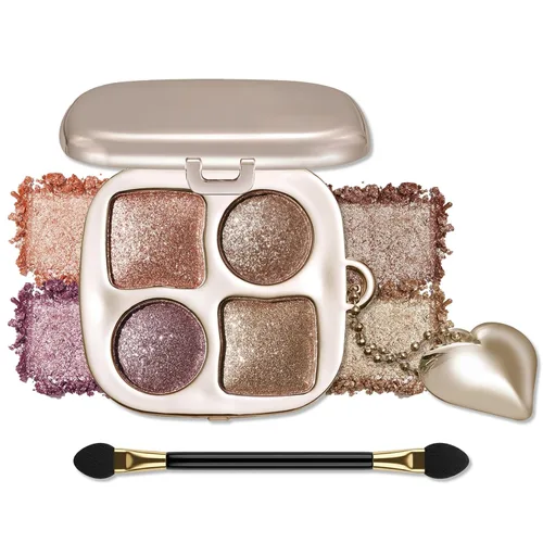 Vista 14 de Erinde Paleta de maquillaje de sombra de ojos de 9 colores con purpurina y lavanda brillante y mate, violeta, malva, púrpura oscura, plateado