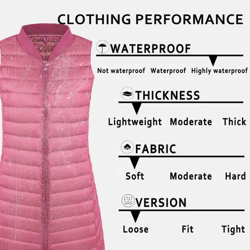 Vista 4 de ELFJOY Chaleco largo acolchado para mujer, tipo túnica, chaleco largo y plegable, ropa exterior de invierno