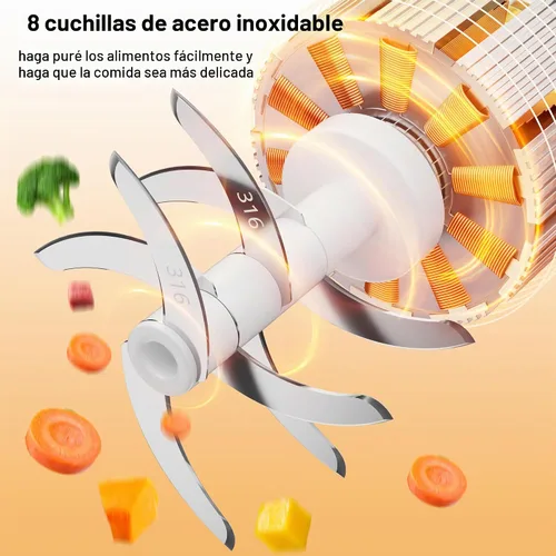 Vista 4 de Fabricante de Comida para Bebés, Licuadora Verde de Comida para Bebés, Fabricante de Puré de Comida para Bebés de 10 oz, Procesador de Alimentos