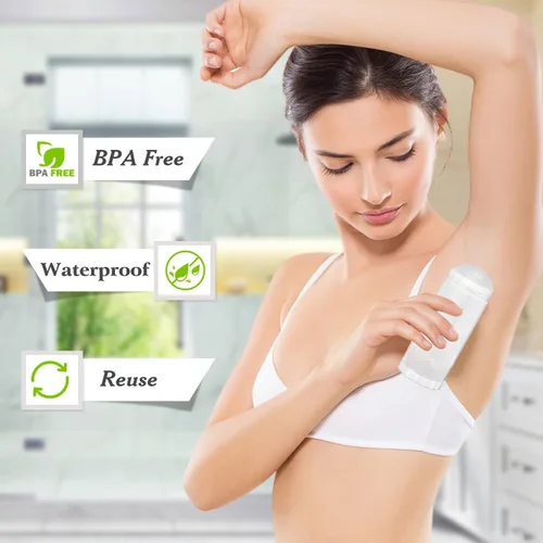 Vista 4 de 12 recipientes vacíos de desodorante de 2.0 fl oz/2 oz para barra de lápiz labial, lápiz labial, barra de protección solar, translúcido