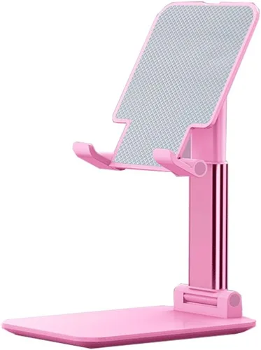 Vista 13 de Soporte para teléfono celular, soporte de teléfono celular ajustable en ángulo con almohadilla de silicona para escritorio, soporte de teléfono