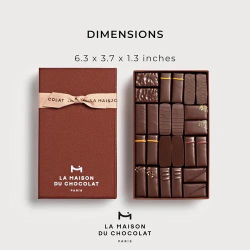 Vista 4 de LA MAISON DU CHOCOLAT Coffret Maison - Caja de regalo de chocolate francés oscuro gourmet (24 piezas)