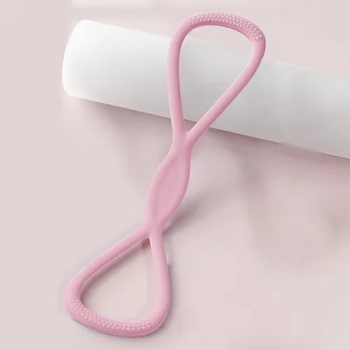Vista 9 de Figura 8 bandas de resistencia para mujeres y hombres – Cuerda de tracción de silicona de 15 libras para entrenamiento de hombros, espalda y brazos