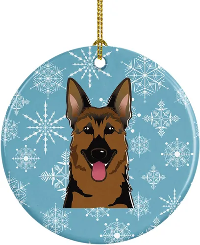 Vista 11 de Caroline's Treasures Adorno de cerámica con diseño de copo de nieve para colgar en el árbol de Navidad, para el hogar, Navidad, fiestas, regalo, 3