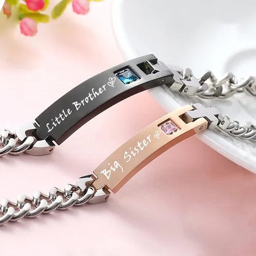 Vista 33 de Regalo para enamorado, para él y ella, pulseras grabadas personalizadas para parejas, para mujeres y hombres, juego a juego, regalo de aniversario