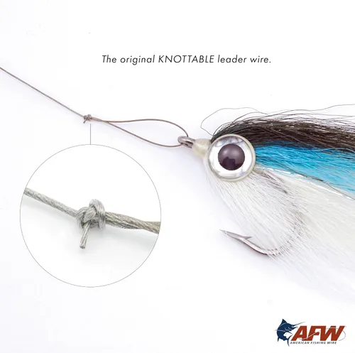 Vista 5 de American Fishing Wire Surflon Micro Supreme Nylon recubierto 7x7 de acero inoxidable, líder en alambres anudables para pesca en agua salada, pesca