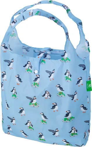 Vista 25 de ECO CHIC Bolsas plegables reutilizables para comestibles, bolsa de compras ligera, reciclada y reutilizable, bolsa plegable impermeable Gafas Gatos