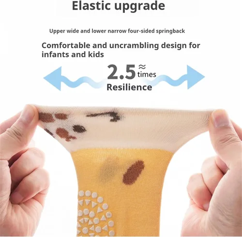 Vista 2 de Calcetines antideslizantes hasta la rodilla para bebés y niños pequeños, calcetines antideslizantes para recién nacidos, calcetines para gatear