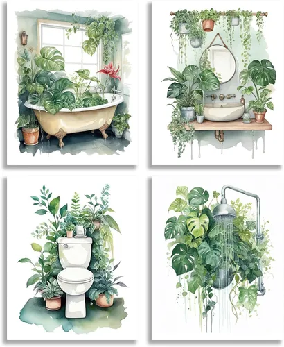 Vista 18 de TOCDGOO Juego de 4 piezas de arte de pared vintage para cocina, comida 8-Colorido