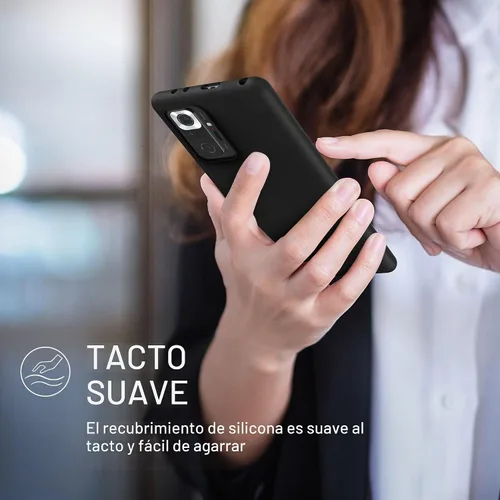 Vista 4 de kwmobile Funda compatible con Xiaomi Redmi Note 10 Pro - Funda de silicona TPU con acabado suave - Negro
