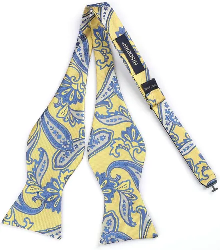 Vista 64 de HISDERN Pajaritas para hombre, corbatín de cachemira para hombre, corbata de lazo y bolsillo cuadrado, juego formal de esmoquin para boda