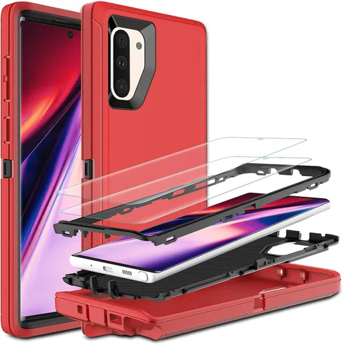 Vista 10 de Funda para Samsung Galaxy Note 10 con protector de pantalla de TPU flexible autorreparable [2 unidades], 3 en 1, cuerpo completo, a prueba