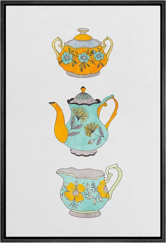 Vista 48 de SIGNWIN Lienzo enmarcado para pared, arte ornamental de neón fino, tazas de té, comida y bebida, ilustraciones culturales, arte moderno, elegante