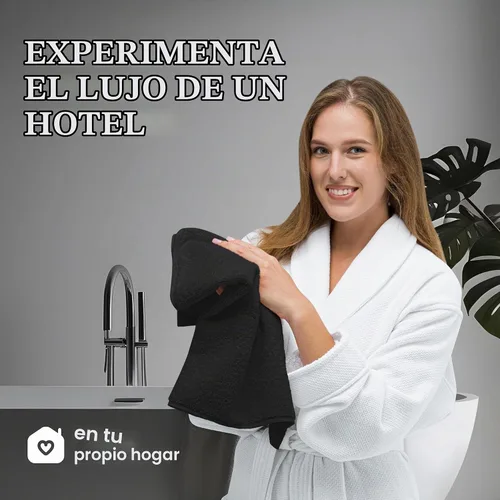 Vista 7 de Toallas de mano blancas clásicas para baño [paquete de 12] Toallas de mano de algodón a granel para gimnasio, cocina y spa, 16x27 pulgadas, toallas