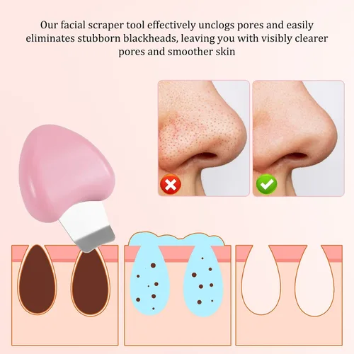 Vista 6 de Espátula facial para limpiar la piel, raspador de espinillas, pala de acero inoxidable, kit de herramientas para eliminar puntos negros, agujas
