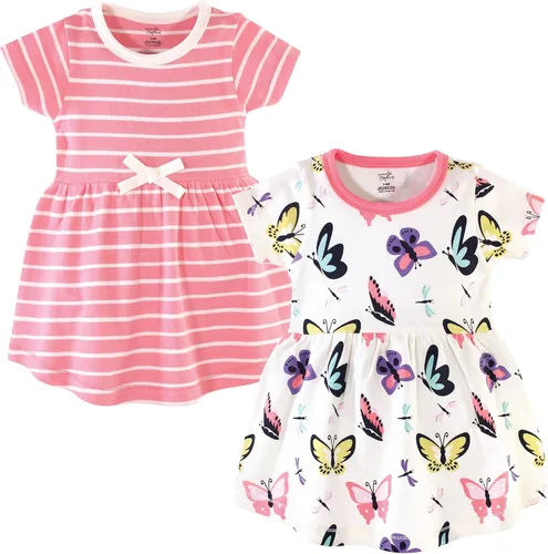 Vista 93 de Touched by Nature - Vestidos de manga corta y manga larga de algodón orgánico para niñas pequeñas, bebés y mujeres Manga larga con flores abstractas