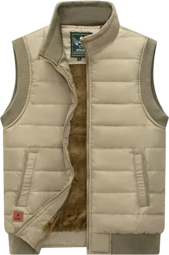 Vista 9 de Msmsse Chalecos de Abrigo para Hombre Chalecos de Invierno Acolchados con Relleno Chaleco Gilet Cuello Levantado Chaleco Puffer Cálido 01 Verde