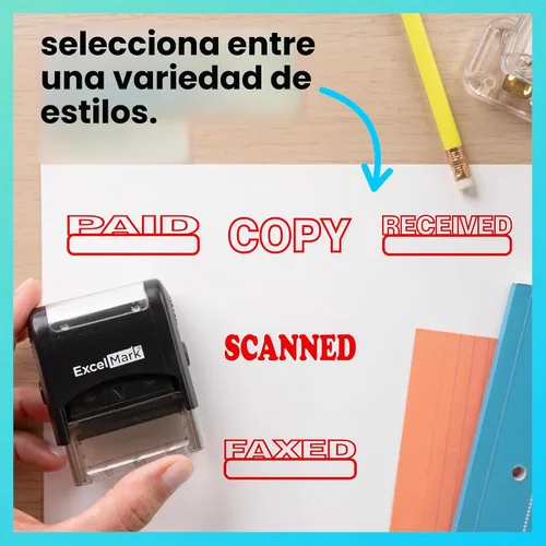 Vista 6 de ExcelMark Sello autoentintado de copia A1539 - Tinta roja