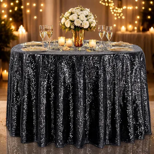 Vista 48 de B-COOL Mantel de lentejuelas con brillo para mesas, color azul bebé, mantel de lentejuelas para decoración de mesas, para bodas, Navidad