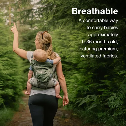 Vista 3 de Osprey Poco Soft - Portabebés convertible suave para recién nacidos - Cabestrillo ergonómico para niños pequeños