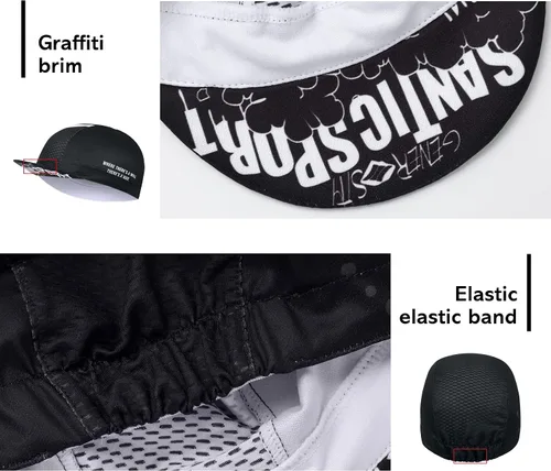 Vista 6 de Santic Gorra de ciclismo para hombre, transpirable, transpirable, absorbente de sudor